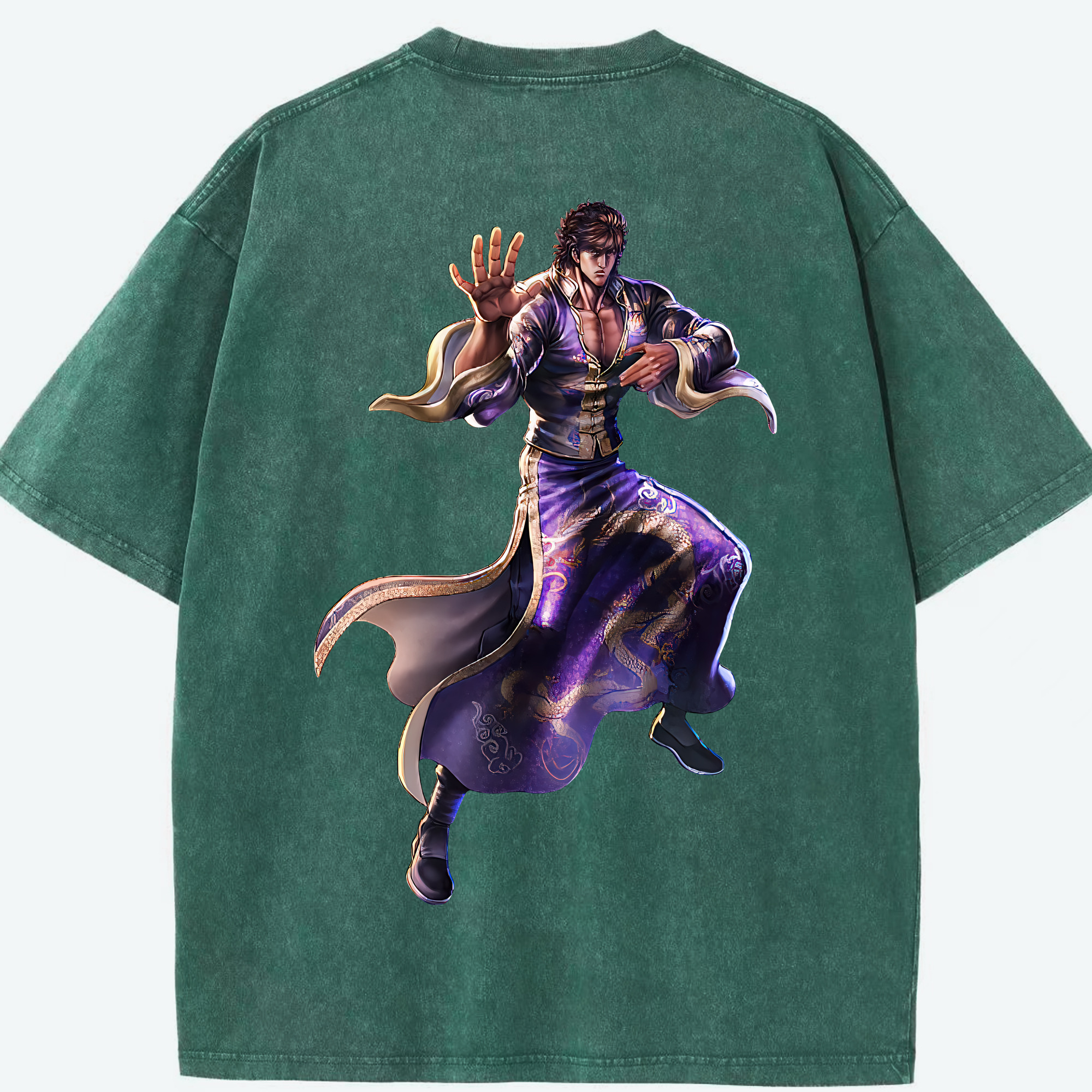 （画像用） 北斗の拳 Fist of the North Star 綿100% ヴィンテージ風 半袖Tシャツ（背面プリント）